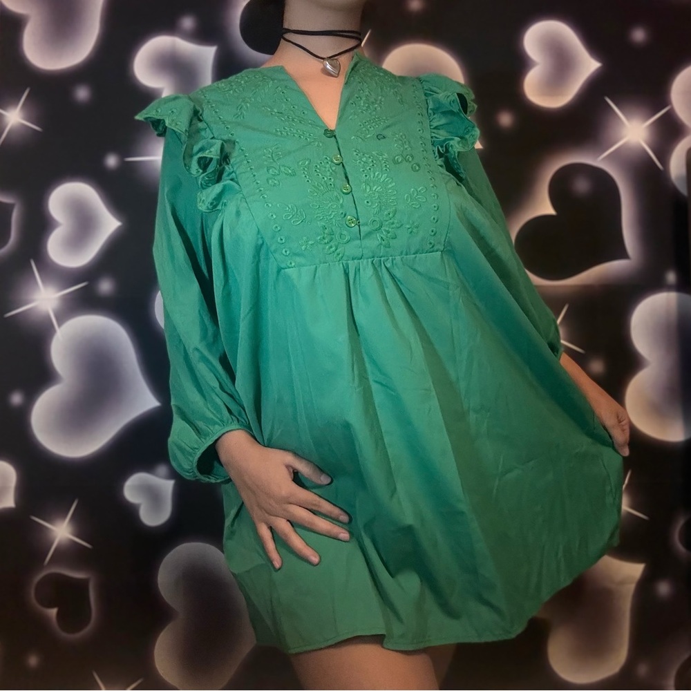 green babydoll dress